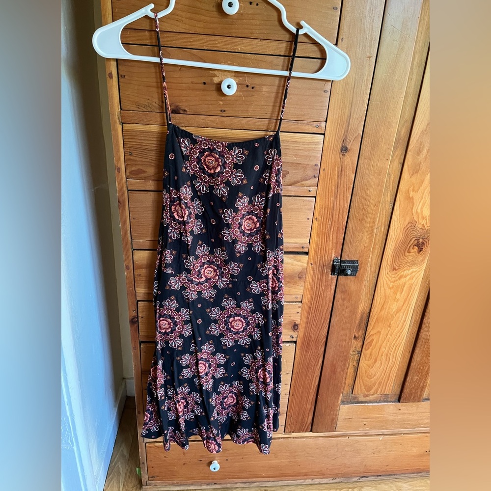 Spaghetti strap open back mini dress